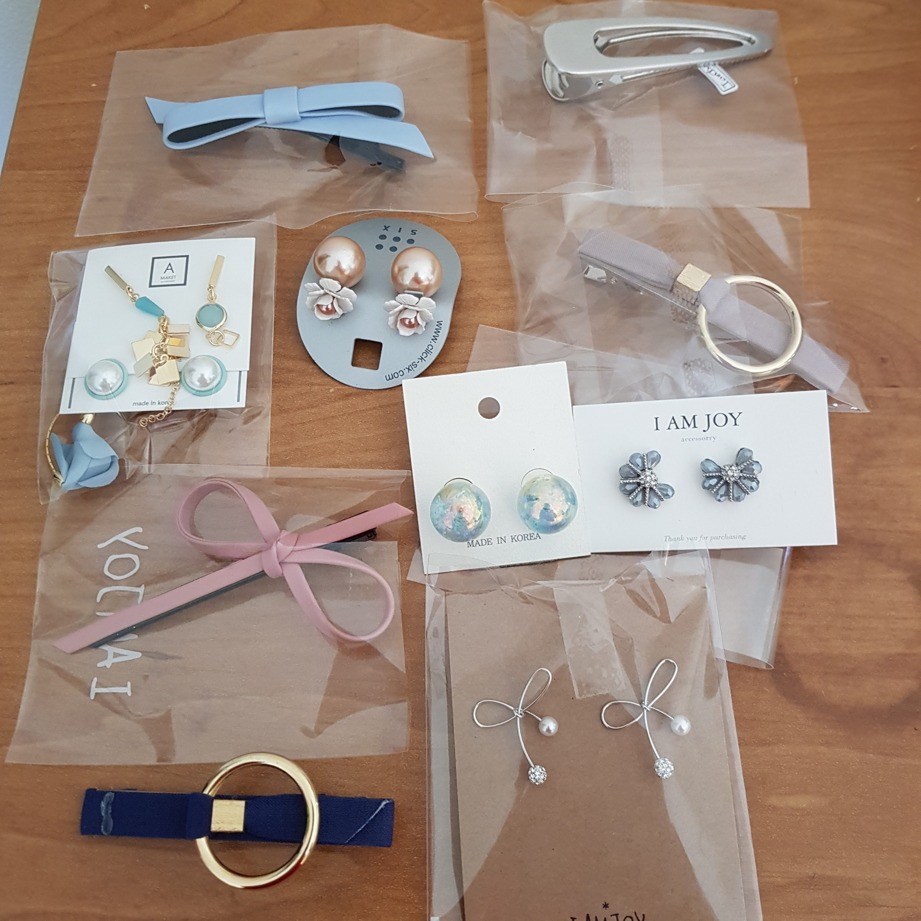 Unique hair-clips and earrings from Seoul
