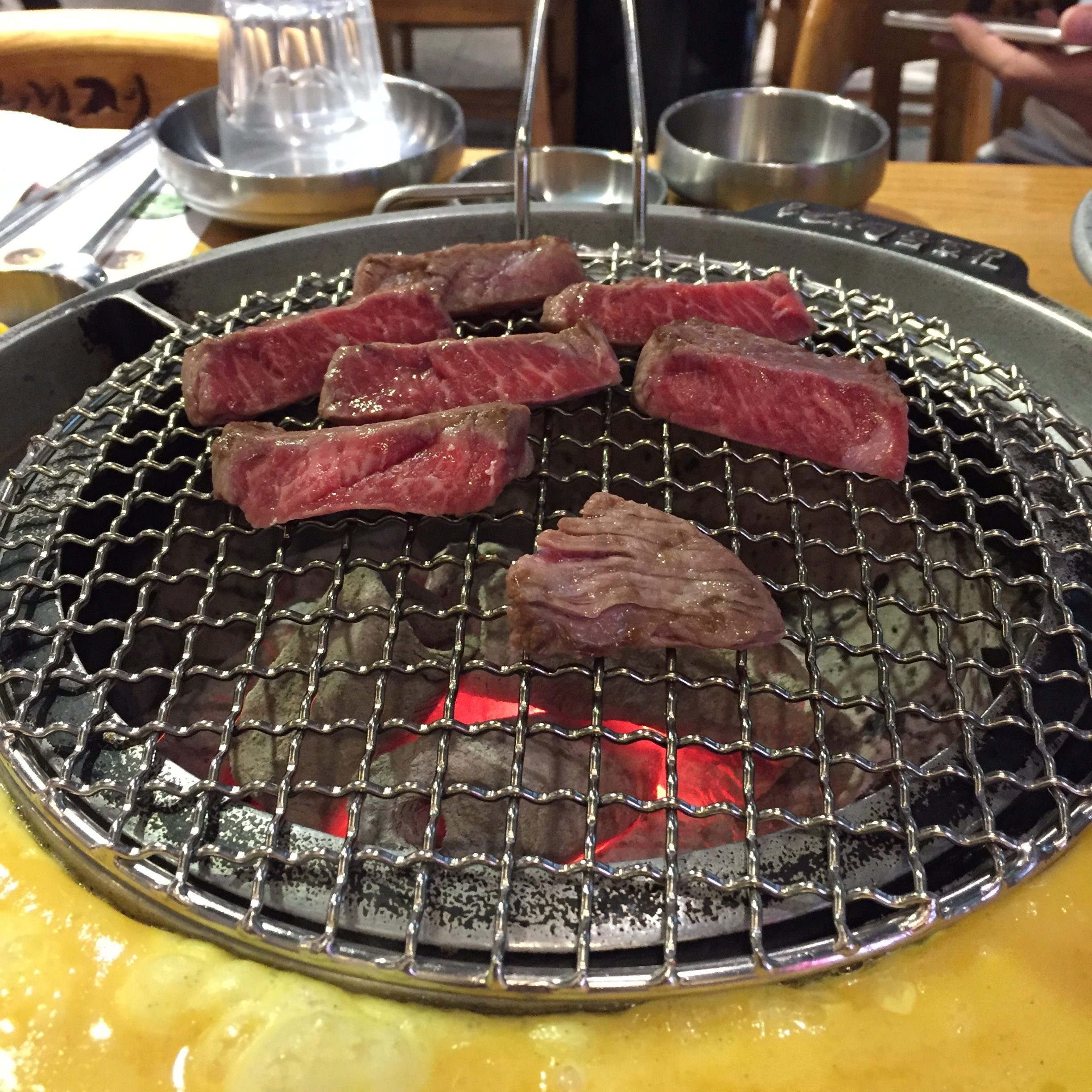 Succulent beef surrounded by delicious bubbling egg