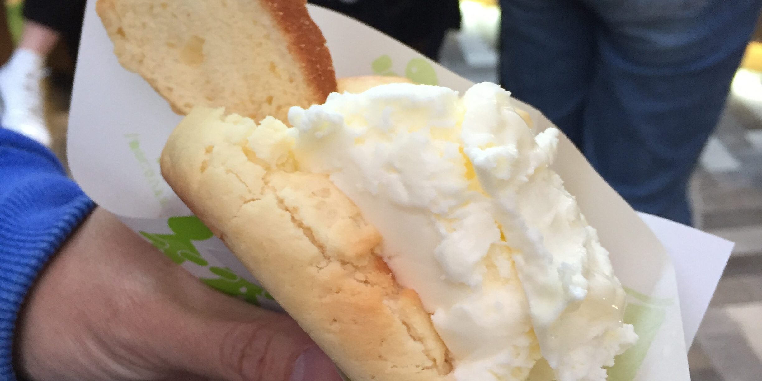 Freshly baked hot bread with ice cream! Yum!