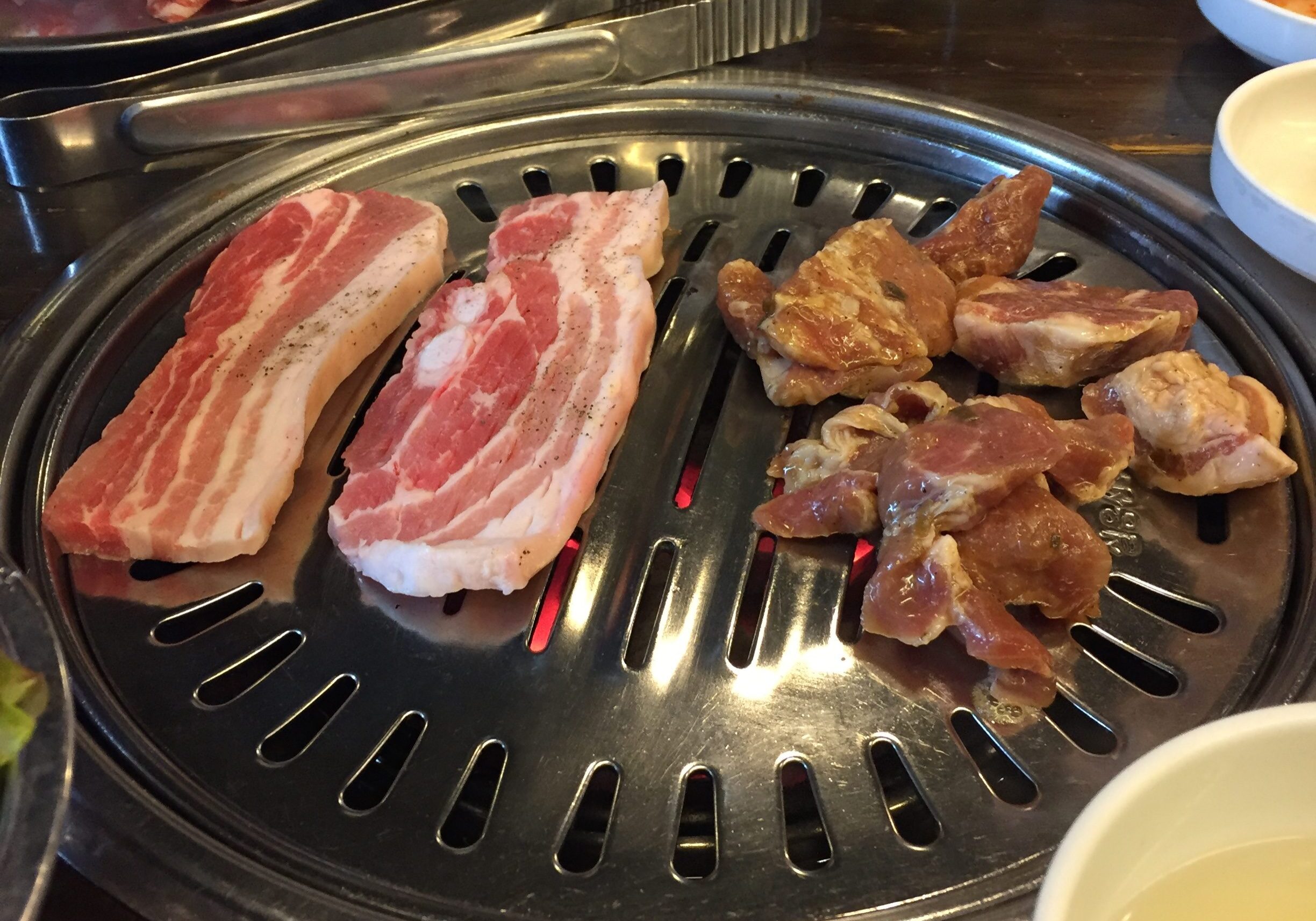 Korean BBQ at New Village, Hongdae, Seoul