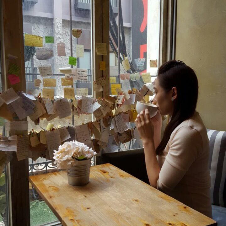 Having a moment in Myeong-dong Poem cafe :)