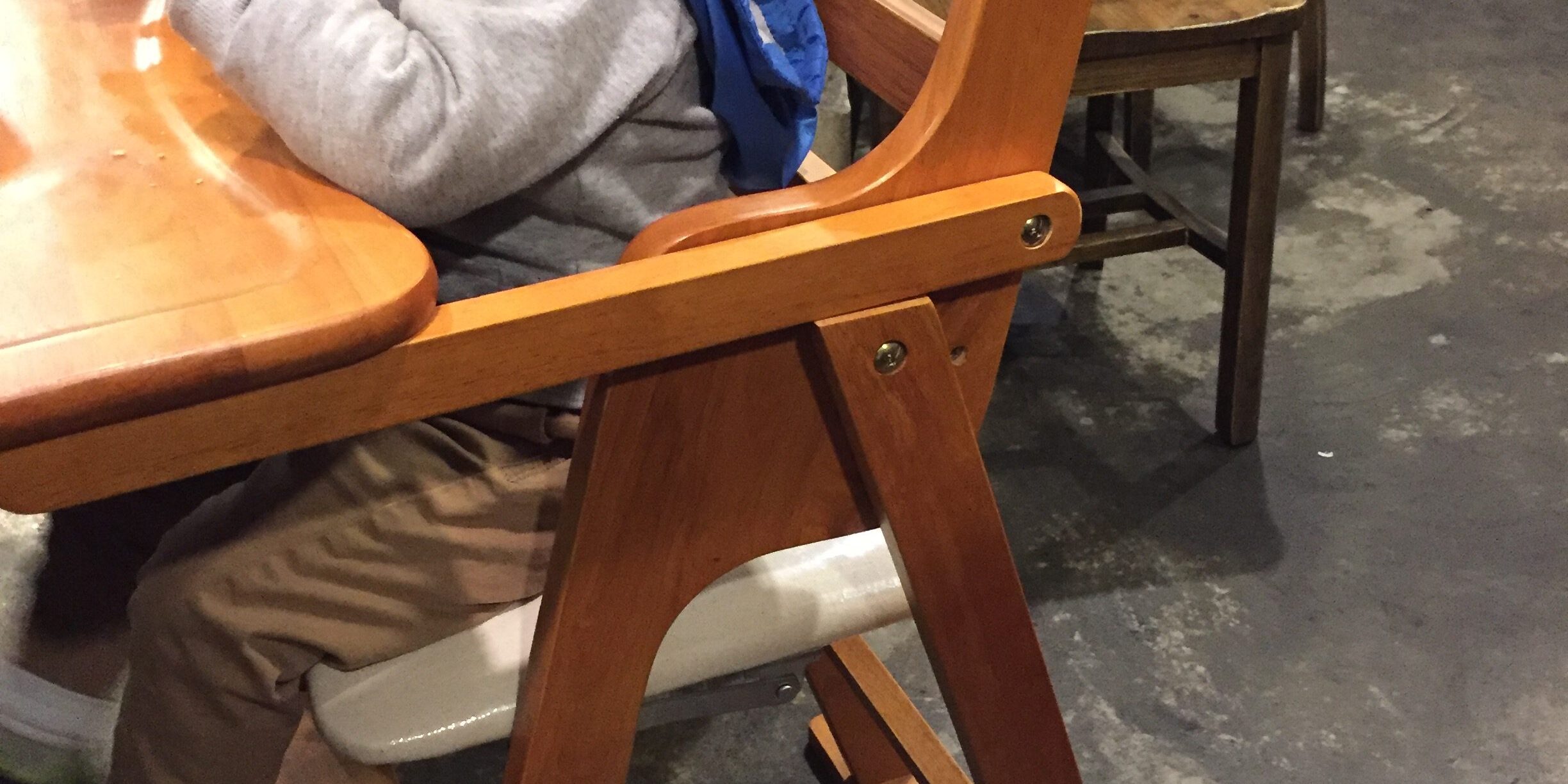 Baby friendly ALERT! The wooden high chair at Baekjeong Korean BBQ! 